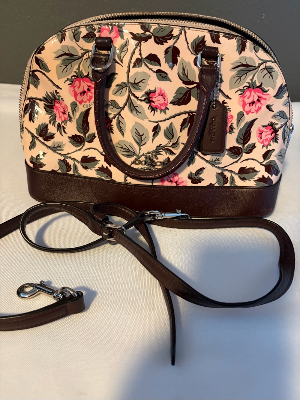 Coach Prairie Rose Floral Print Sierra Satchel 24547